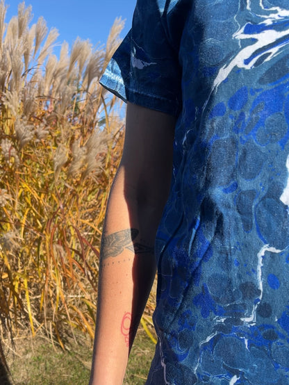 Marbled Tee: Blue Lagoon (small)