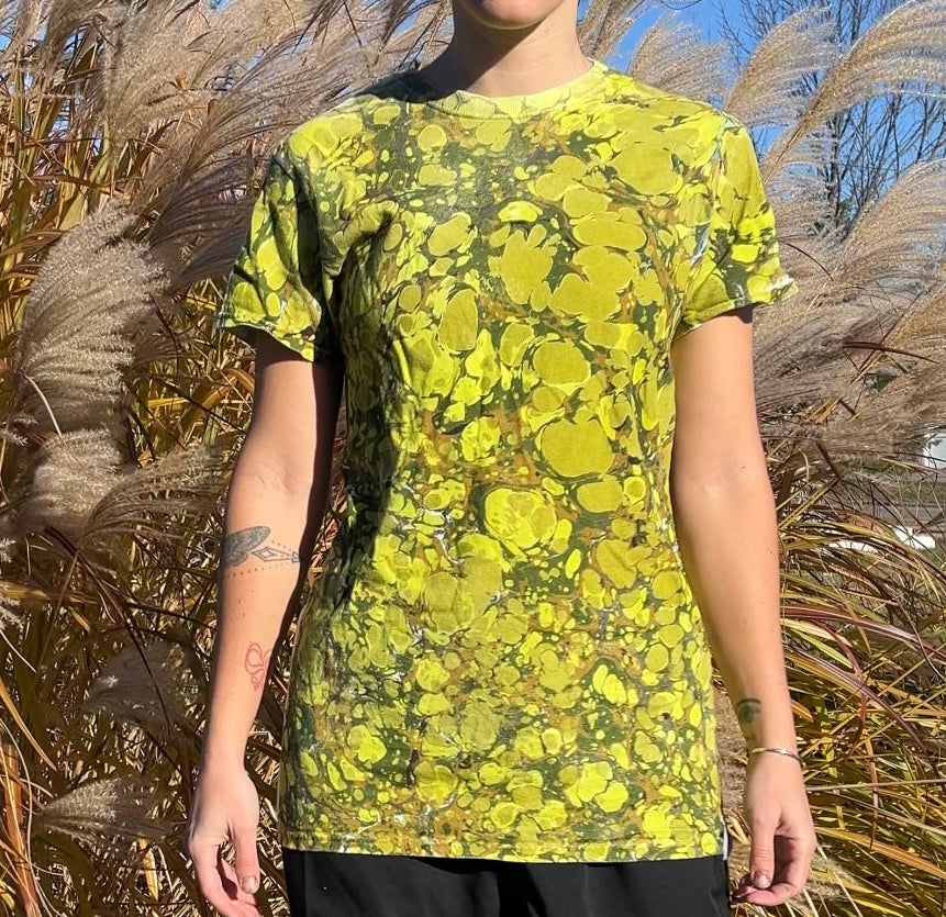 Marbled Tee: Kelp Butter (small)