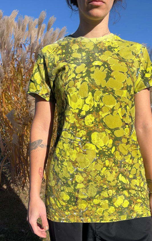 Marbled Tee: Kelp Butter (small)