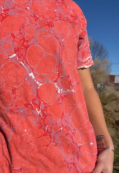 Marbled Tee: Strawberry Ice (medium)